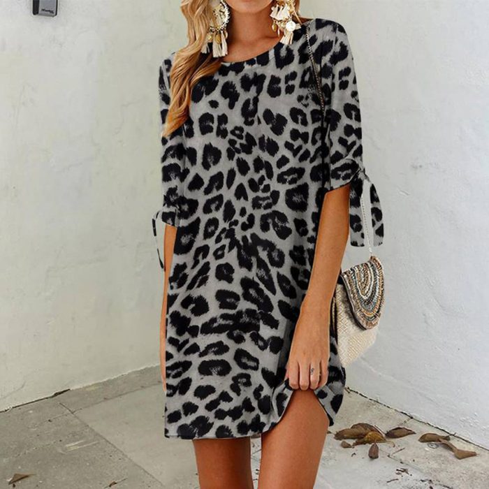 Variant image for MiSun™ – Robe Femme Mini Imprimé Léopard Confortable & Élégante-1