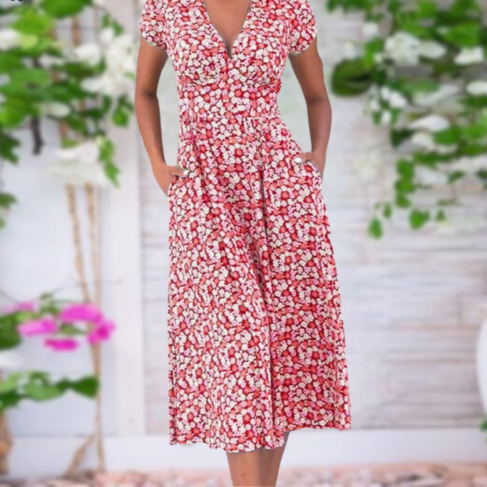 Elvira™ – Robe Fleurie Femme Longue Élégante et Confortable pour Toutes Occasions-4