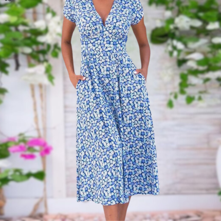 Elvira™ – Robe Fleurie Femme Longue Élégante et Confortable pour Toutes Occasions-1