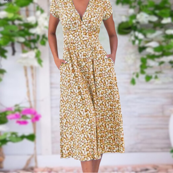 Elvira™ – Robe Fleurie Femme Longue Élégante et Confortable pour Toutes Occasions-3