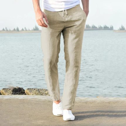 Variant image for ProjetParis™ – Pantalon Lin Homme Léger et Confortable pour Été-13