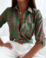 Variant image for ClaraChic™ – Chemisier Femme Chic à Imprimé Tendance Élégant et Ajusté-16