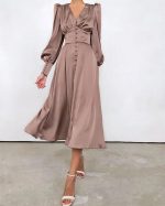 Arya™ – Robe Longue Femme Élégante en Satin Polyvalente Pour Toutes Occasions-2