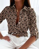Variant image for ClaraChic™ – Chemisier Femme Chic à Imprimé Tendance Élégant et Ajusté-26