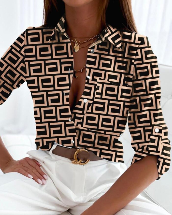 Variant image for ClaraChic™ – Chemisier Femme Chic à Imprimé Tendance Élégant et Ajusté-26