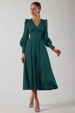 Arya™ – Robe Longue Femme Élégante en Satin Polyvalente Pour Toutes Occasions-3