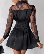 Madisona™ – Robe Chemise Femme Longue Élégante avec Détails en Dentelle-6