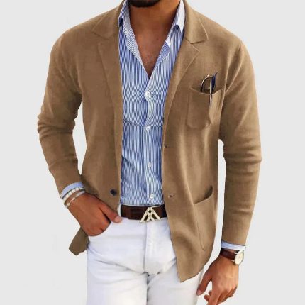 ProjetParis™ – Blazer Homme Décontracté en Bleu Marine Polyvalent-2