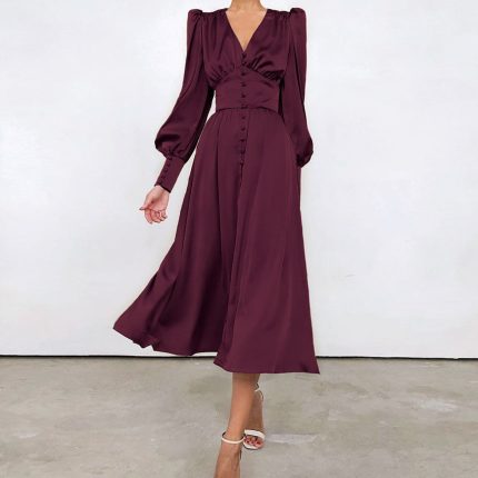 Variant image for Arya™ – Robe Longue Femme Élégante en Satin Polyvalente Pour Toutes Occasions-26