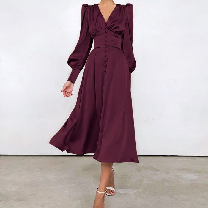 Variant image for Arya™ – Robe Longue Femme Élégante en Satin Polyvalente Pour Toutes Occasions-26