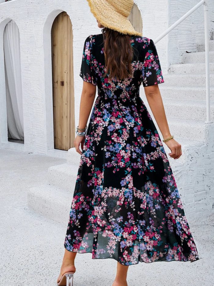 Ella™ – Robe Longue Femme Vintage Élégante avec Silhouette Flatteuse-4