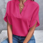 Variant image for Layla™ – Blouse Femme Chic Col V Fendu Manches Fluides Confortable-11
