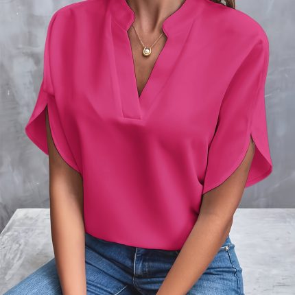 Variant image for Layla™ – Blouse Femme Chic Col V Fendu Manches Fluides Confortable-11