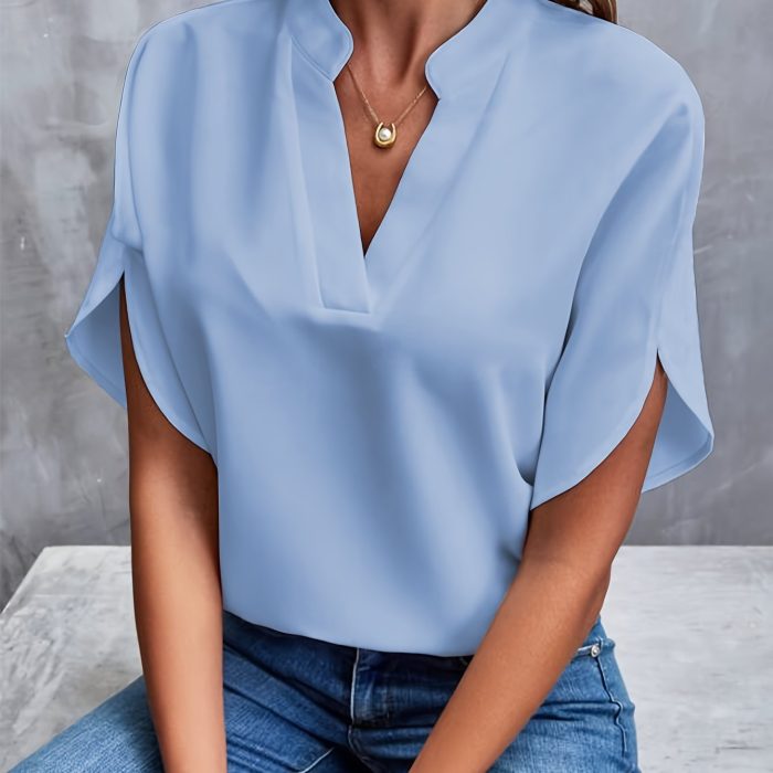 Variant image for Layla™ – Blouse Femme Chic Col V Fendu Manches Fluides Confortable-26