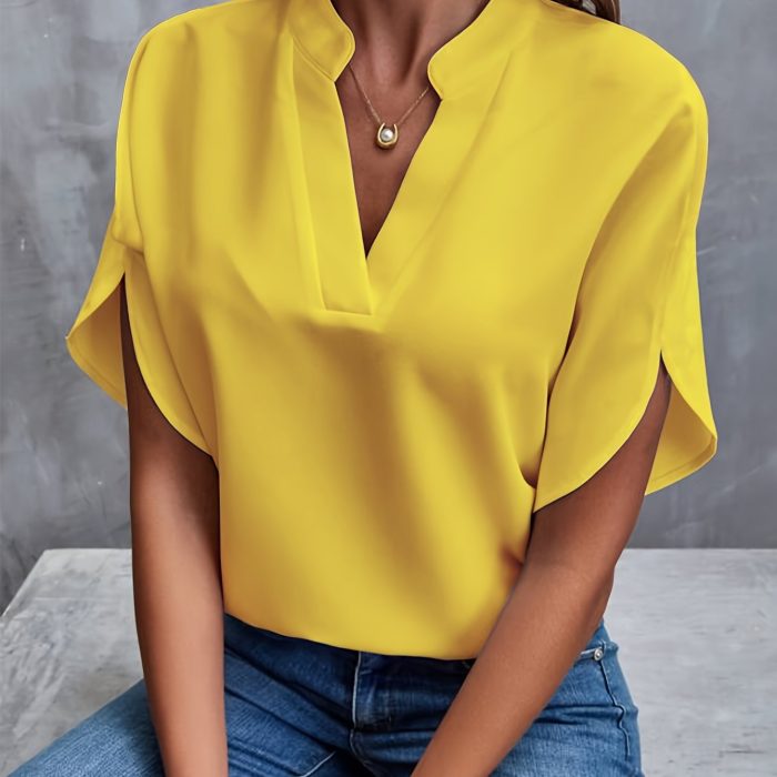Variant image for Layla™ – Blouse Femme Chic Col V Fendu Manches Fluides Confortable-31
