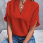 Variant image for Layla™ – Blouse Femme Chic Col V Fendu Manches Fluides Confortable-16