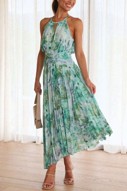 Forecast™ – Robe Mi-Longue Femme Plissée Élégante Légère pour l'Été-1