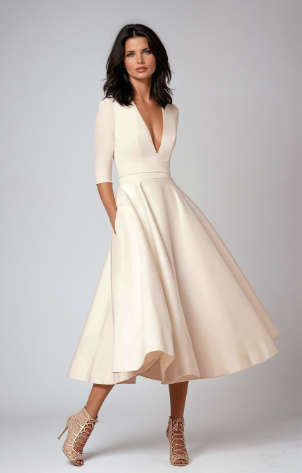 Faye™ – Robe Longue Femme Évasée Élégante Style Rétro Années 60-1
