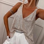GlamShine™ – Haut Femme Paillette Élégant pour Soirées et Dîners-3