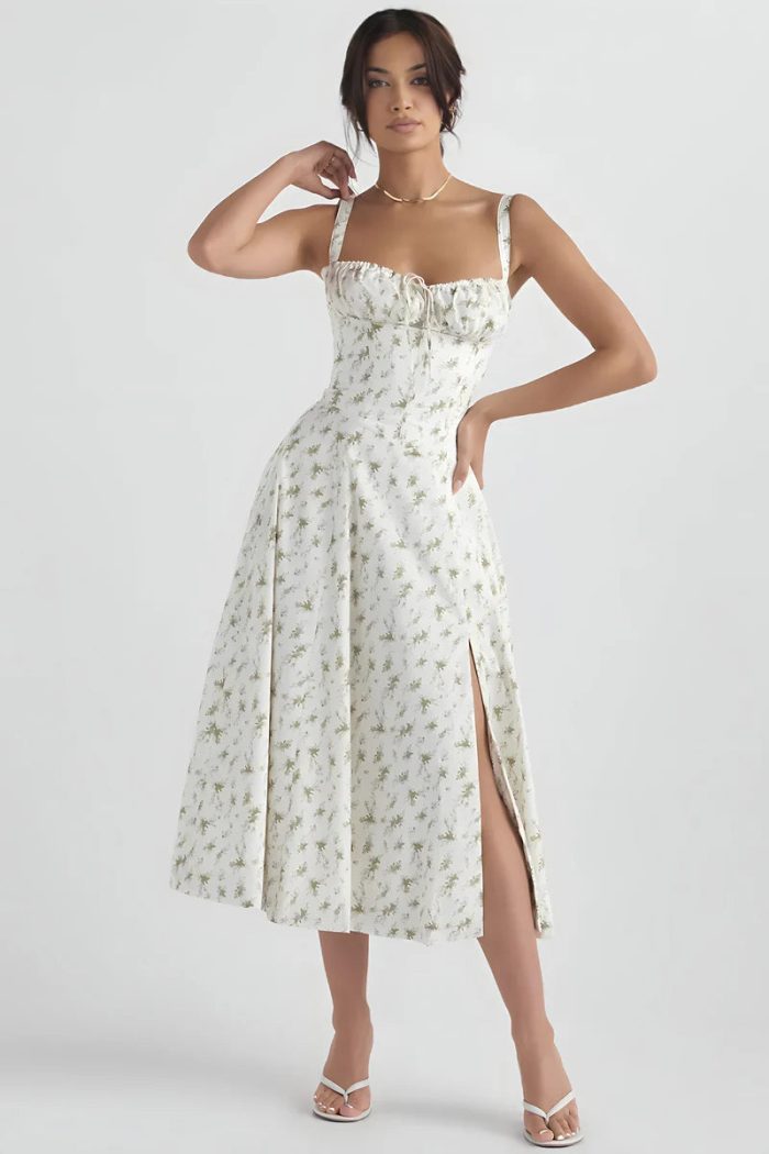 FleurÉlégante™ – Robe d'Été Femme Chic à Bretelles Imprimé Floral-2