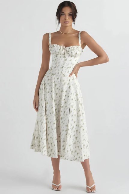 FleurÉlégante™ – Robe d'Été Femme Chic à Bretelles Imprimé Floral-1