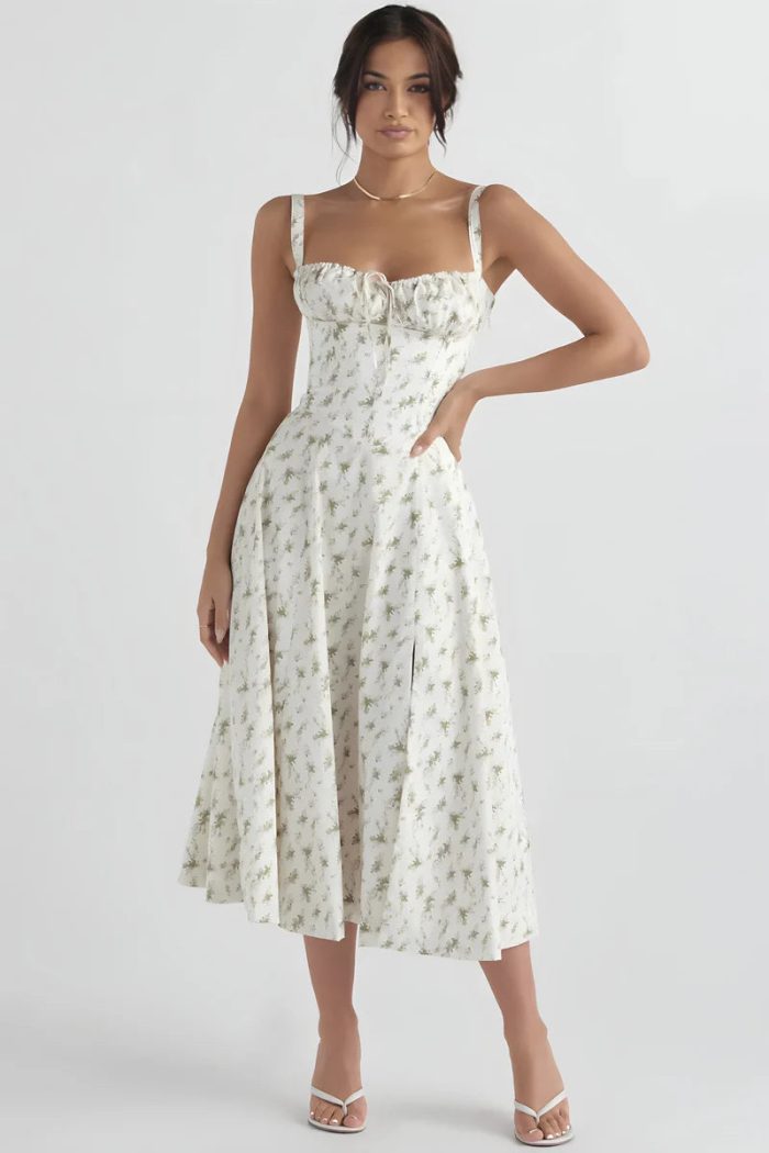 FleurÉlégante™ – Robe d'Été Femme Chic à Bretelles Imprimé Floral-1