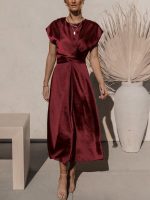 Variant image for Claire™ – Robe Midi Femme Chic en Soie Élégante et Confortable-17