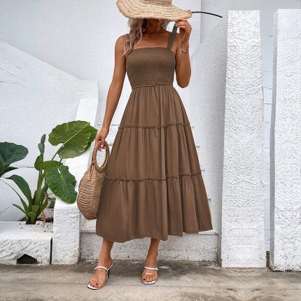 ÉléganceFluide™ – Robe Midi Femme Sans Manches Confort Légèreté Estivale-2