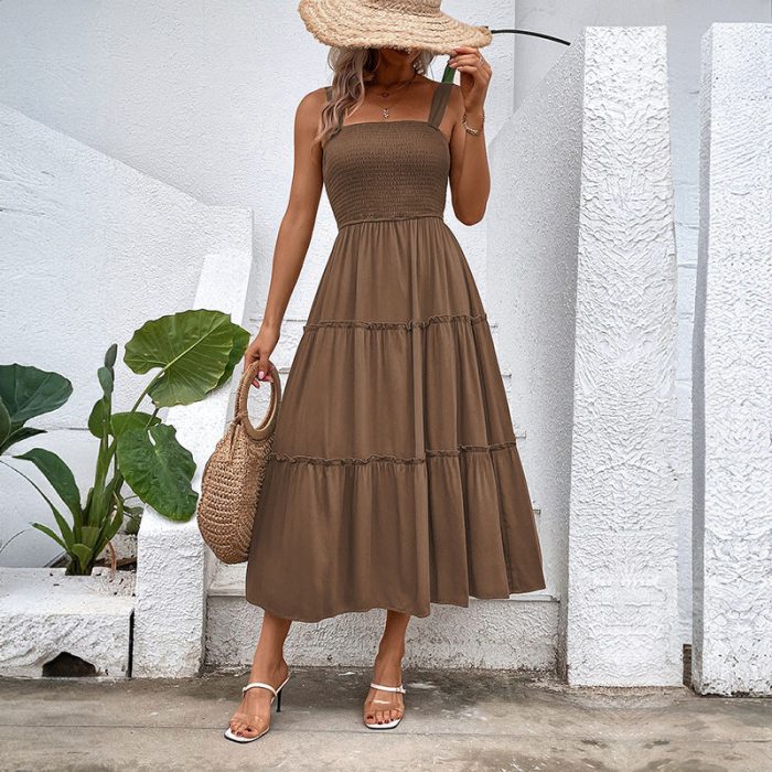 ÉléganceFluide™ – Robe Midi Femme Sans Manches Confort Légèreté Estivale-2
