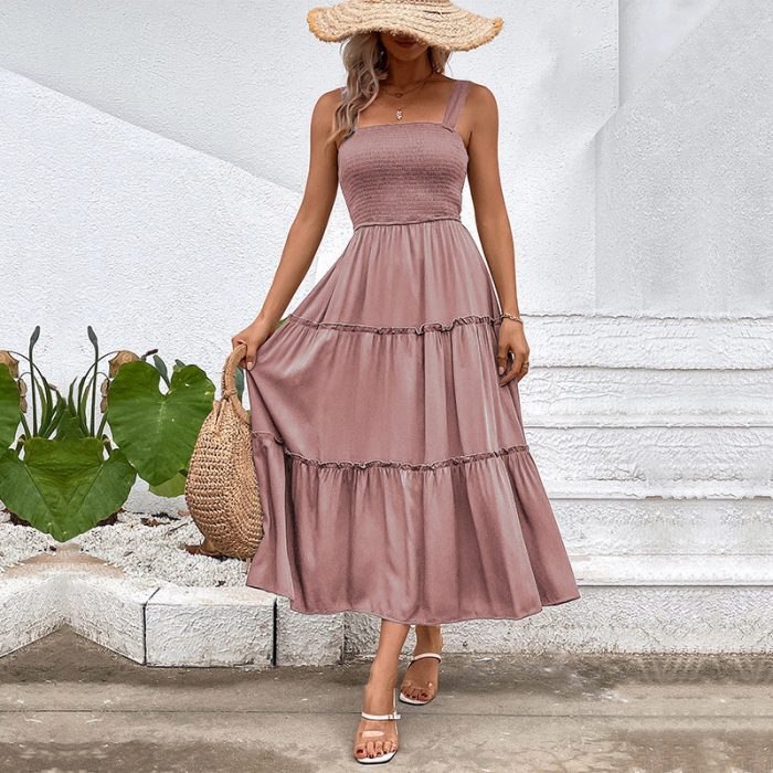 ÉléganceFluide™ – Robe Midi Femme Sans Manches Confort Légèreté Estivale-4
