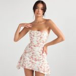 Bianca™ – Robe Fleurie Femme Chic Sans Bretelles Élégante et Aérée-2