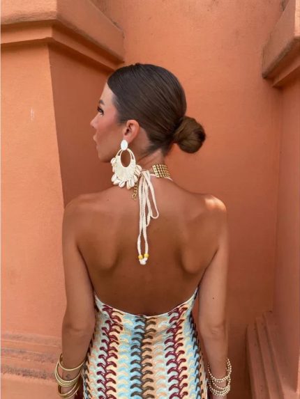 Joanna™ – Robe Bohème Chic en Crochet Col en V Élégante et Sexy-3