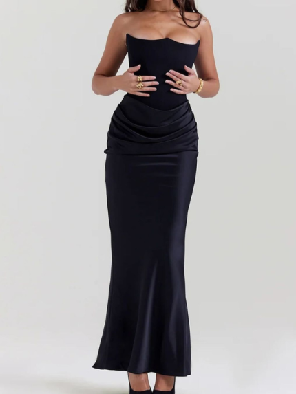 ÉléganceChic™ – Robe de Soirée Longue Sans Bretelles Glamour & Élégante-4