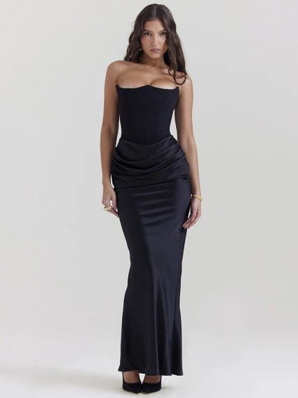 ÉléganceChic™ – Robe de Soirée Longue Sans Bretelles Glamour & Élégante-1