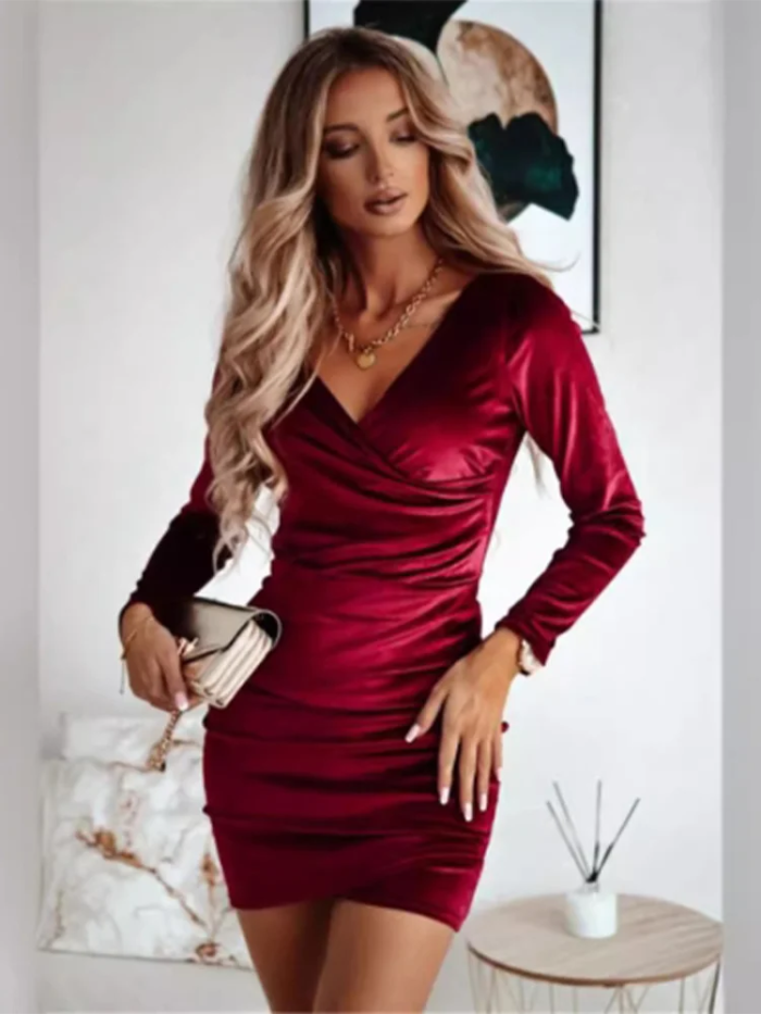 Variant image for ÉléganceChic™ – Robe Femme À Col V Flatteuse Élégante Pour Soirées-16