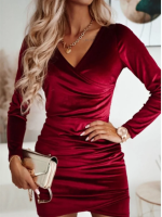 ÉléganceChic™ – Robe Femme À Col V Flatteuse Élégante Pour Soirées-2