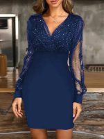 Variant image for ÉléganceFemme™ – Robe Femme Longue au Col en V Élégante avec Détails Sophistiqués-1