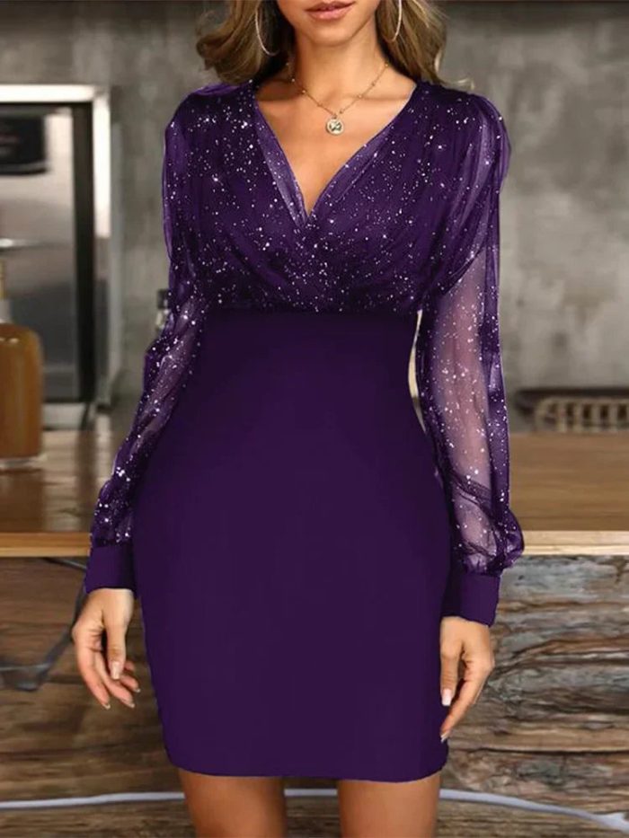 Variant image for ÉléganceFemme™ – Robe Femme Longue au Col en V Élégante avec Détails Sophistiqués-16
