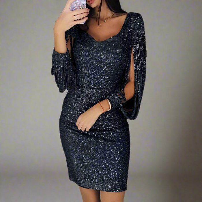 ÉclatRobe™ – Robe de Soirée Longue Chic à Sequins Élégante et Lumineuse-2