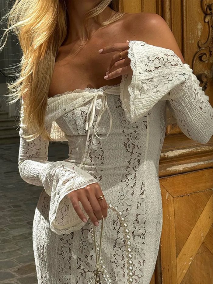 ÉléganceFemme™ – Robe Longue Femme Été Confortable avec Détails en Dentelle-6