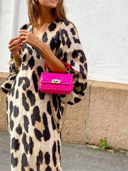 LéopardChic™ – Robe Longue Femme Maxi Élégante Confort et Style Aérien-1