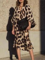LéopardChic™ – Robe Longue Femme Maxi Élégante Confort et Style Aérien-5