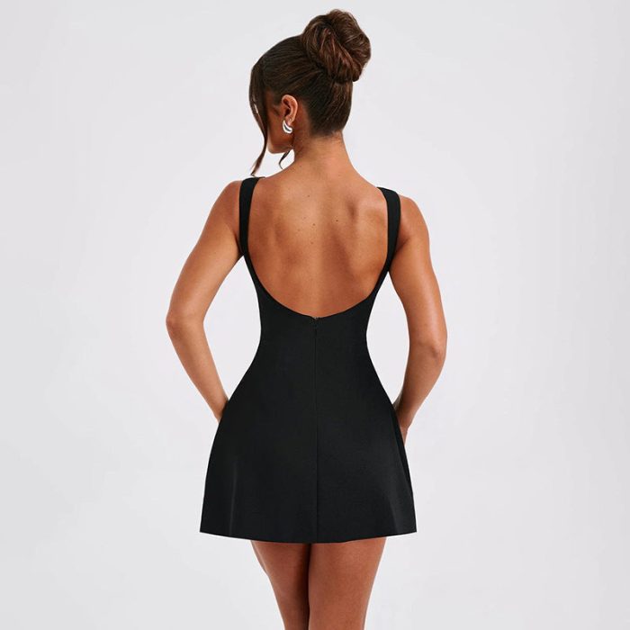 ÉléganceClassique™ – Robe Femme Mini Ajustée Chic et Polyvalente-4