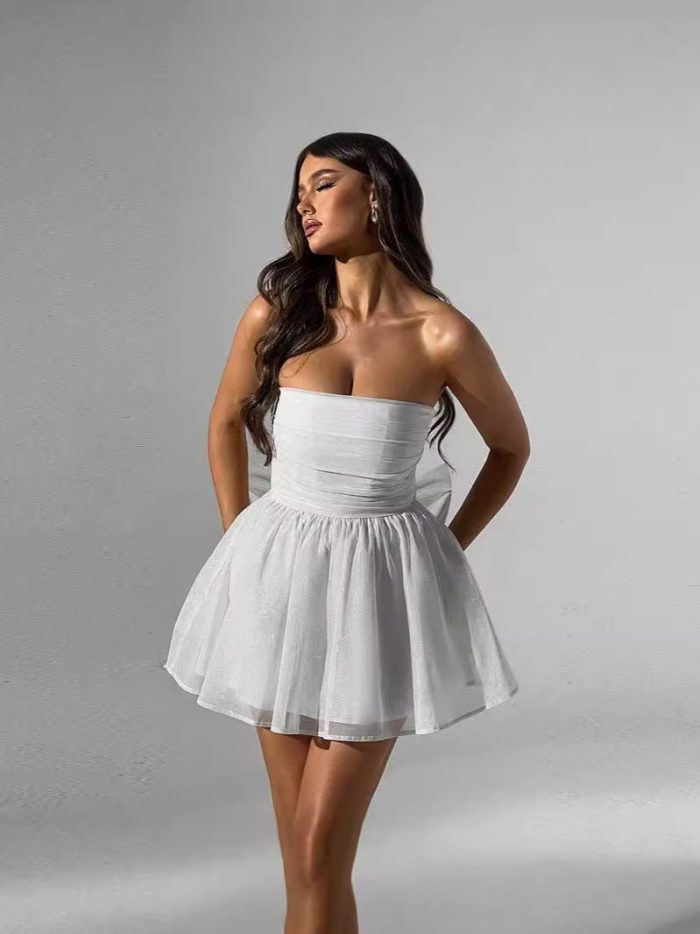 Amarae™ – Robe de Soirée Chic Mini Plissée Dos Nu Élégante et Confortable-4