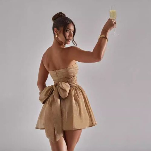 Amarae™ – Robe de Soirée Chic Mini Plissée Dos Nu Élégante et Confortable-2