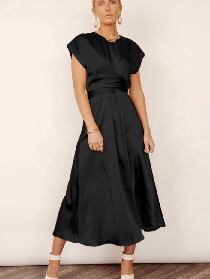 Claire™ – Robe Midi Femme Chic en Soie Élégante et Confortable-5