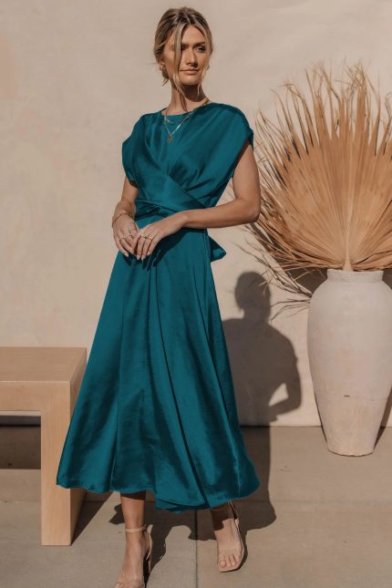 Claire™ – Robe Midi Femme Chic en Soie Élégante et Confortable-1