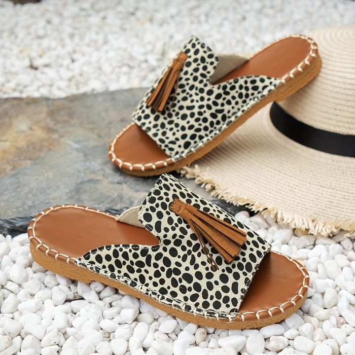 Felissia™ – Sandales Femme Plates Léopard Chic et Confortables Été