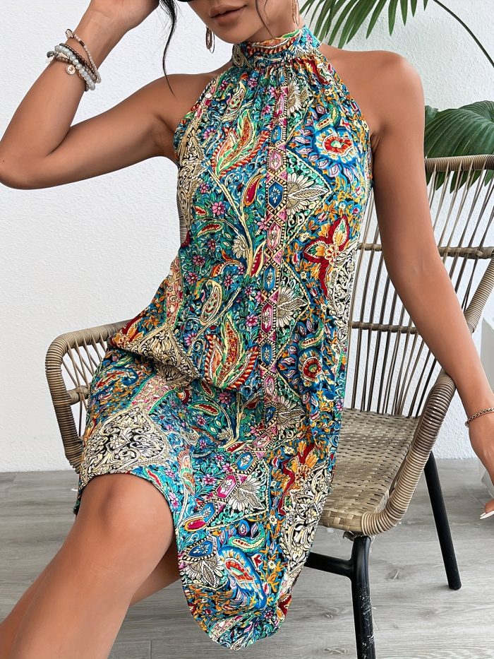 Florialya™ – Robe Bohème Chic à Fleurs Sans Manche et Plissée pour Été