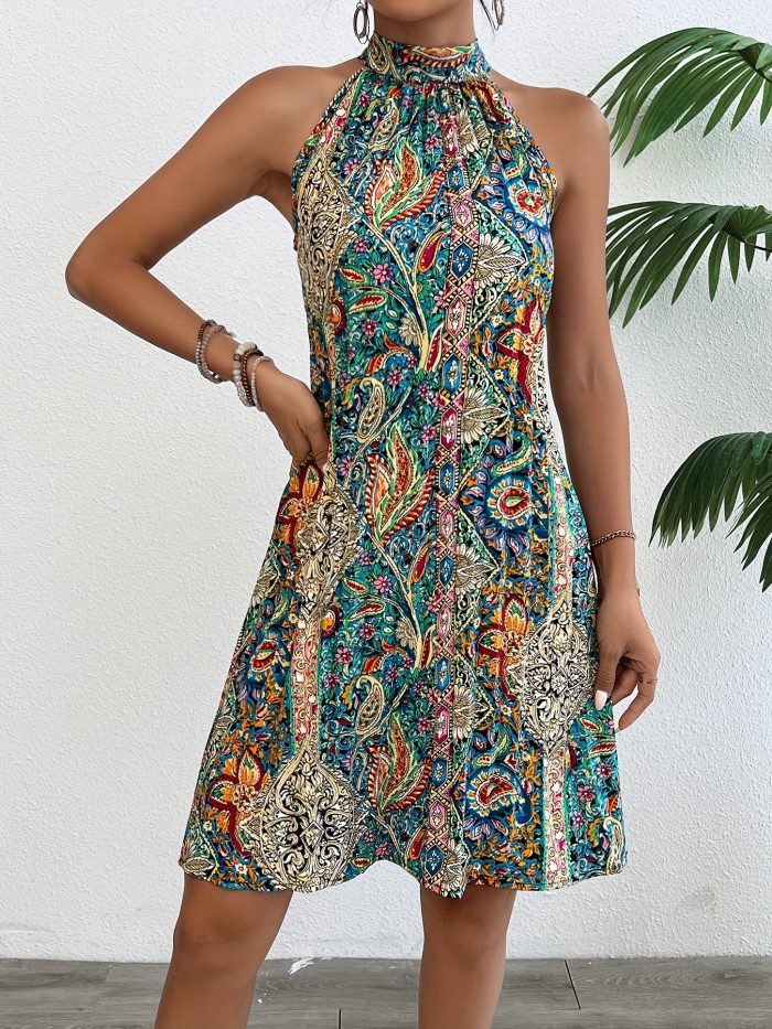 Florialya™ – Robe Bohème Chic à Fleurs Sans Manche et Plissée pour Été